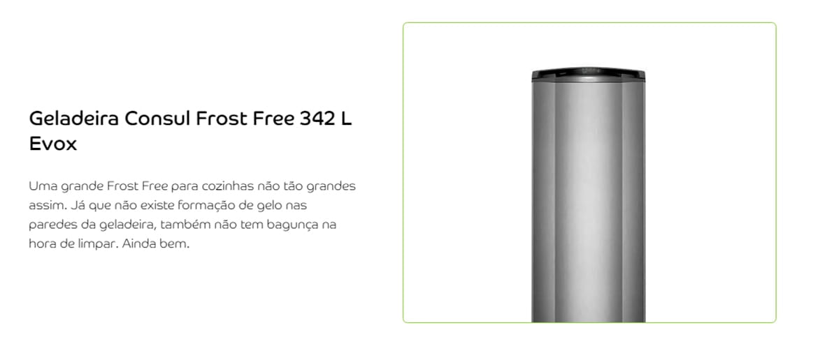 Refrigerador Consul Frost Free 1 Porta 342L Inox 220V CRB39AK